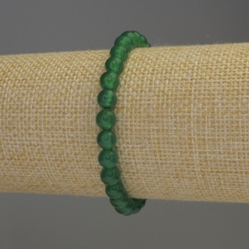 Браслет Хризопраз гладка кулька, діаметр 6мм+-, довжина 18см+- стрейч