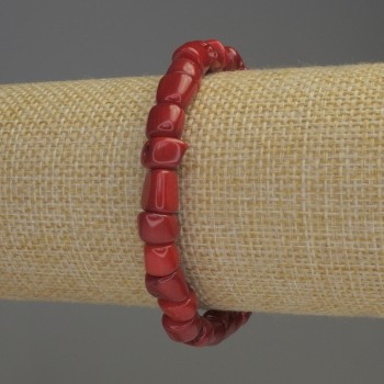 Náramek z korálu rubka, průměr 5–8×8 mm, délka 18 cm, elastický