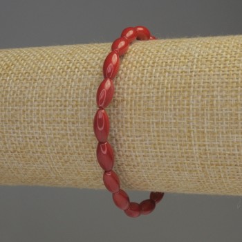 Náramek z korálu «Zrno», průměr 10×5 mm, délka 18 cm, pružný