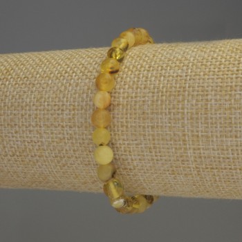 Браслет Бурштин гладка кулька, діаметр 7мм+-, довжина 18см+- стрейч