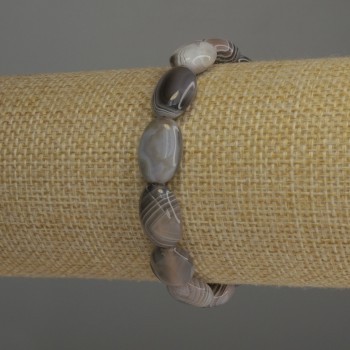 Браслет Агат Ботсван овал, діаметр 14х10мм+-, довжина 18см стрейч