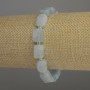 Náramek z akvamarínu obdélníkového tvaru, průměr 12×8 mm ±, rokajl 3 mm ±, délka 18 cm, elastický