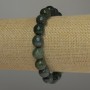 Náramek ze zeleného jaspisu, broušené kuličky 10 mm, délka 18 cm (gumičkový)