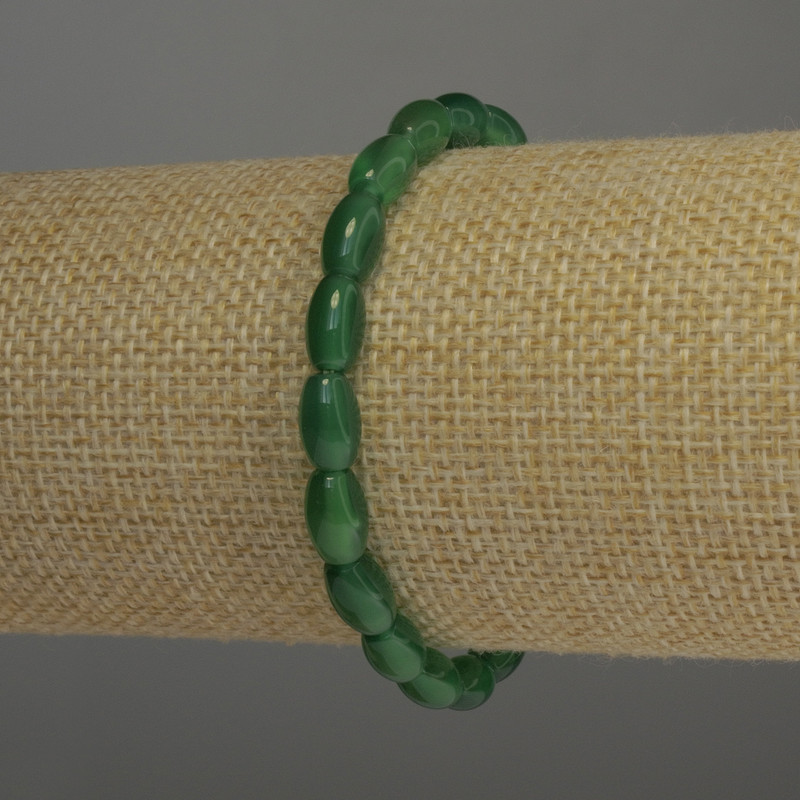 Náramek z chryzoprastu – barilový, průměr 9×6 mm, délka 18 cm, elastický