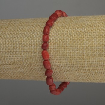 Náramek z korálu galetový, průměr 6–7×5 mm, délka 18 cm