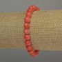 Náramek z oranžového korálu – hladká kulička, průměr 8 mm, délka 18 cm, elastické lanko