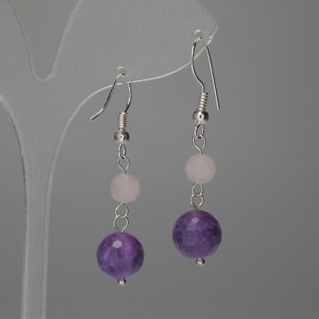 Náušnice Mix brusovaných kuliček 10 mm ± 6 mm ±, délka 38 mm