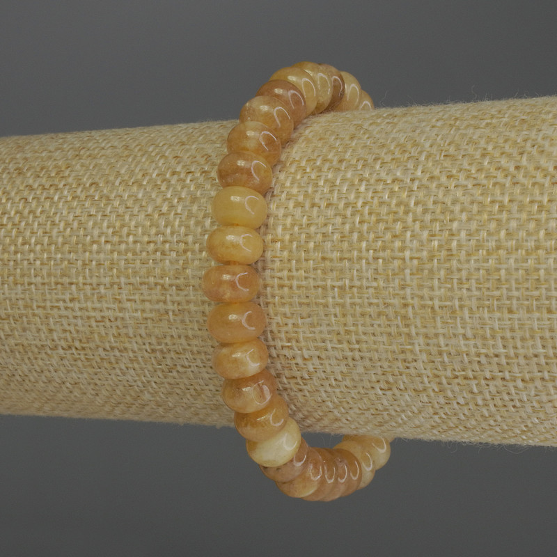 Náramek z citrínu rondel, průměr 8×5 mm, délka 18 cm, elastický