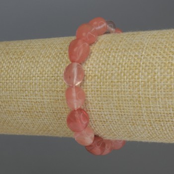 Náramek z chalcedonu – brusované korálky, průměr 9–13×9 mm, délka 18 cm