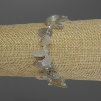 Náramek z labradoritu, drobky, průměr 14–20×5–7 mm, délka 18 cm, elastický