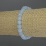 Náramek z brusovaného akvamarínu, kubické korálky, průměr cca 7 mm, délka 18 cm, elastický