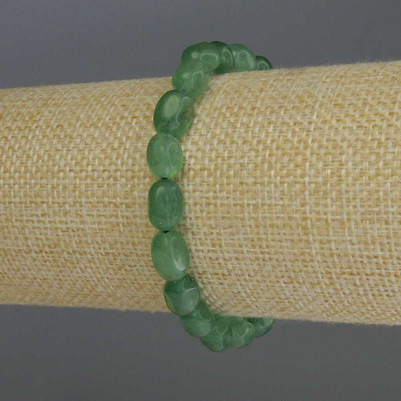 Náramek z chrysoprazu, facetovaný, průměr 8–10×7 mm, délka 18 cm, elastický