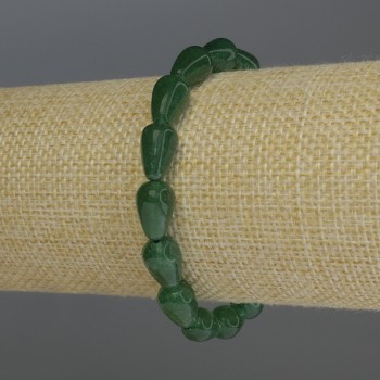 Браслет Хризопраз крапля, діаметр 12х8мм+-, довжина 18см стрейч