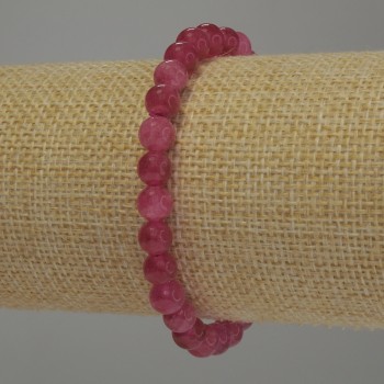 Náramek z turmalínu, hladké kuličky, průměr 6 mm, délka 18 cm, elastický