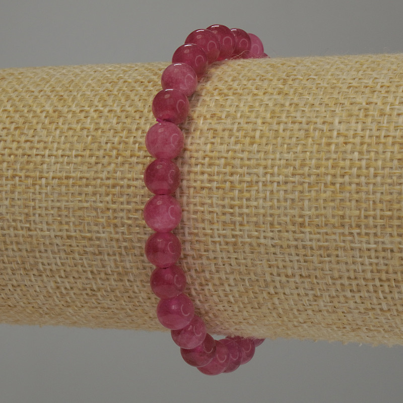 Náramek z turmalínu, hladké kuličky, průměr 6 mm, délka 18 cm, elastický