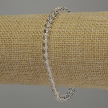 Браслет Гірський кришталь гладка кулька, діаметр 4мм+-, довжина 18см стрейч