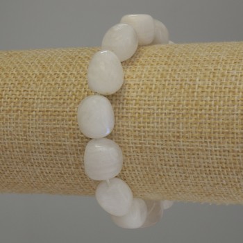 Браслет Адуляр галтівка, діаметр 12х11мм+-, довжина 18см стрейч