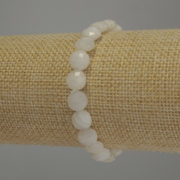 Браслет Адуляр гранована монетка, діаметр 8мм+-, довжина 18см стрейч