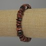 Náramek z červeného jaspisu, fasetované korálky, průměr 8×10 mm, délka 18 cm, elastický