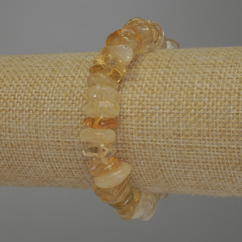 Náramek z citrínu, galetky, průměr 11–15×5 mm, délka 18 cm, elastický
