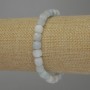 Náramek z akvamarínu, broušené kubické korálky, rozměr 7×7 mm, délka 18 cm, elastický