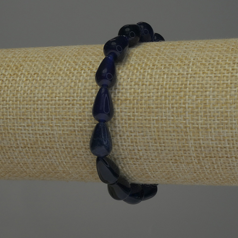 Náramek z tónovaného křemene kapka 12×8 mm, délka 18 cm ±, na elastické gumičce