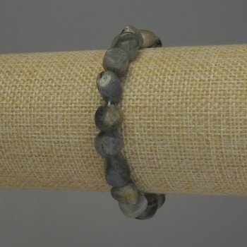 Náramek z labradoritu, fazetovaný, průměr 9–12×9 mm, délka 18 cm, elastický