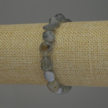 Náramek z labradoritu fasetovaný, průměr 10–12×9 mm, délka 18 cm, elastický