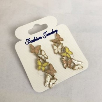 Náušnice Motýlci ze zlatistého kovu a smaltu 36 mm +