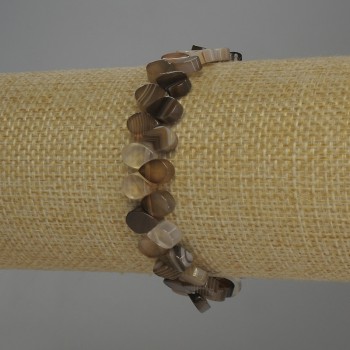 Náramek z achátu ve tvaru kapky, průměr 8×6 mm, délka 18 cm, elastický