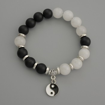 Náramek Asorti – hladká kulička, průměr 10 mm ±, s kovovými vložkami, délka 18 cm, pružný