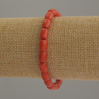 Náramek z umělého korálu, barilové korálky, průměr 8×6 mm ±, délka 18 cm, pružný