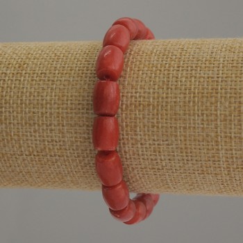 Náramek z umělého korálu, barilového tvaru, průměr 10×8 mm, délka 18 cm, elastický