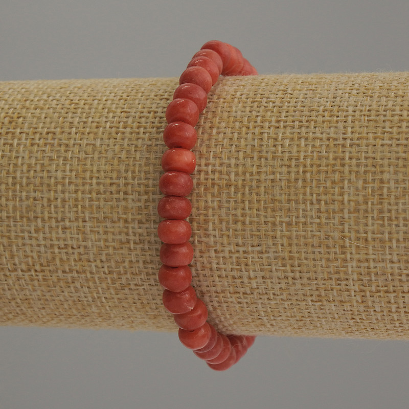 Náramek z korálu (umělý) rondel, průměr 6×4 mm, délka 18 cm, elastický