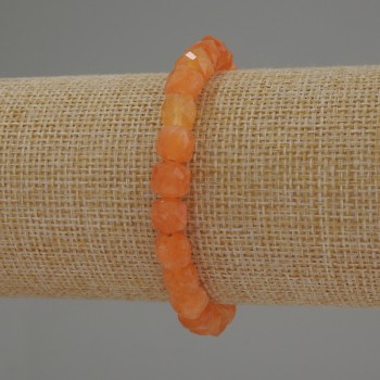 Náramek z nefritu Mashan, broušený kubík, průměr 7×7 mm, délka 18 cm, elastický