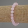 Náramek z kunzitu, hladké kuličky, průměr 8 mm, délka 18 cm, elastický