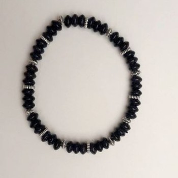 Браслет Авантюрин "синій пісок ніч Каїра" рондель, діаметр 3х6мм зі сріблястими вставками, довжина 18см+- (стрейч)