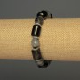 Náramek z achátu cylindrický, průměr 14×108 mm ±, korálka s žílou draka 10 mm ±, délka 18 cm ±, elastický