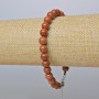 Náramek Aventurín Zlatý písek (syntetický) – hladké korálky, průměr 8 mm, délka 19–24 cm (stříbrná spona)