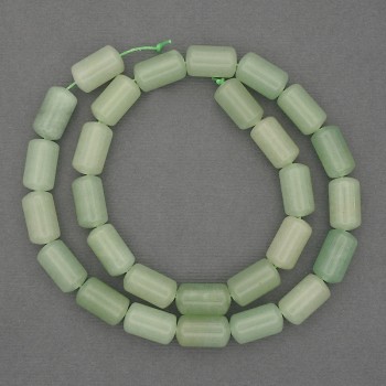 Nefritové cylindrické korálky 14×8 mm, přírodní