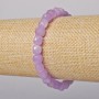 Náramek z levandulového ametystu, brusované kubické korálky, průměr cca 8 mm, délka cca 18 cm (elastický)