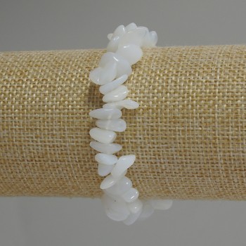 Браслет Місячний камінь крихта, діаметр 8-14х3-5мм+-, довжина 18см+- стрейч