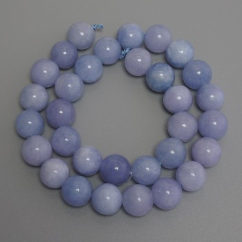 Korálky akvamarín – hladká kulička, průměr 12 mm ±, délka 38 cm ± na niti