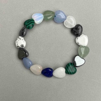 Náramek «Assorti srdce», průměr 12 mm ±, délka 18 mm ±, elastický