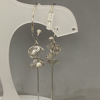 Náušnice puzetové kruhy, průměr 24 mm ± stříbrný kov, délka 87 mm+