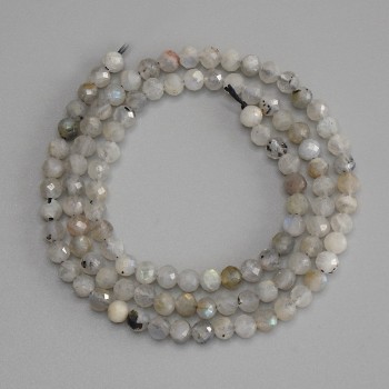 Labridoritové brusované korálky 4 mm na niti, délka 40 cm