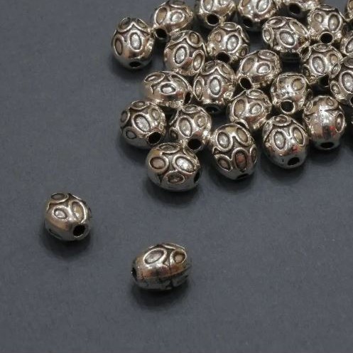 Korálka-vložka vnitřní, průměr 1,5 mm ±, průměr 5,5×7 mm ±, balení 20 g, 28 ks (±)