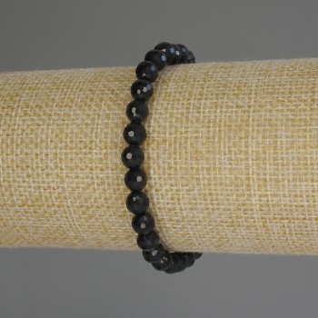 Náramek z turmalínu – broušené kuličky, průměr cca 6 mm, délka 18 cm (elastický)