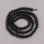 Náhrdelní korálky na niti z přírodního kamene Černý turmalín, hladká kulička, průměr 4,5 mm, délka 39 cm