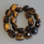 Korálky z tygřího oka, facettované rondelové, průměr 18–21×13–16 mm, délka 39 cm ± na niti